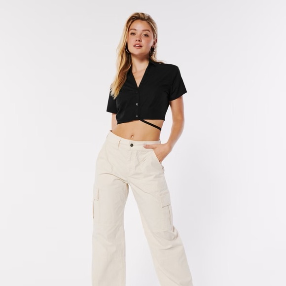 NWT Hollister Poplin wrap shirt - Picture 3 of 5
